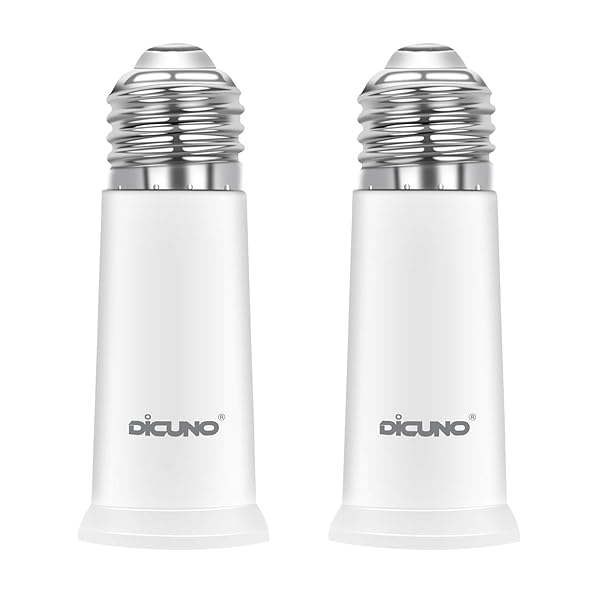 E26→E26 口金延長アダプター E26 延長ソケット 約6.5CM延長する 難燃性材料PBT 2個セット