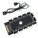 rgb ハブ, 1~11ポートARGB HUB 5V 3Pin RGBスプリッターハブ SATA/IDEポート付き電源50cm延長ケーブル