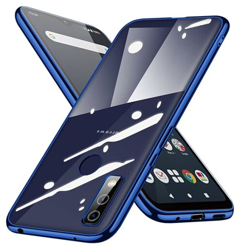 arrows We F-51B ケース クリア FCG01 スマホケース シリーズ カバー ソフト tpu 透明 背面クリア 青 ストラップホール付き 軽 耐衝撃 ブルー arrows We F-51B ケース クリア FCG01 スマホケース シリーズ カバー ソフト tpu 透明 背面クリア 青 ストラップホール付き 軽 耐衝撃 ブルー