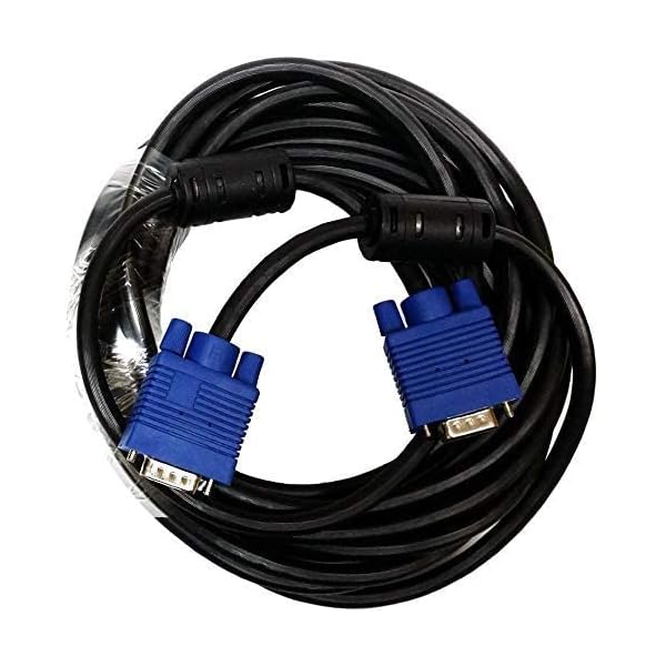 ディスプレーケーブル VGA ケーブル 15ピン オス・オス 延長ケーブル コネクタ ディスプレイ、テレビ デ、プロジェクター、HDTV等に適用 ノイズに強いダブルコア付 (5M)