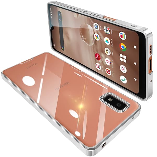 AQUOS Wish2 ケース AQUOS wish ケース SH-51C SHG06 クリア 透明 ガバー スマホケース 耐衝撃 TPU 薄型 シリコン スリム 擦り傷防止 黄変防止 メッキ加工 ストラップホール付き(シルバー)