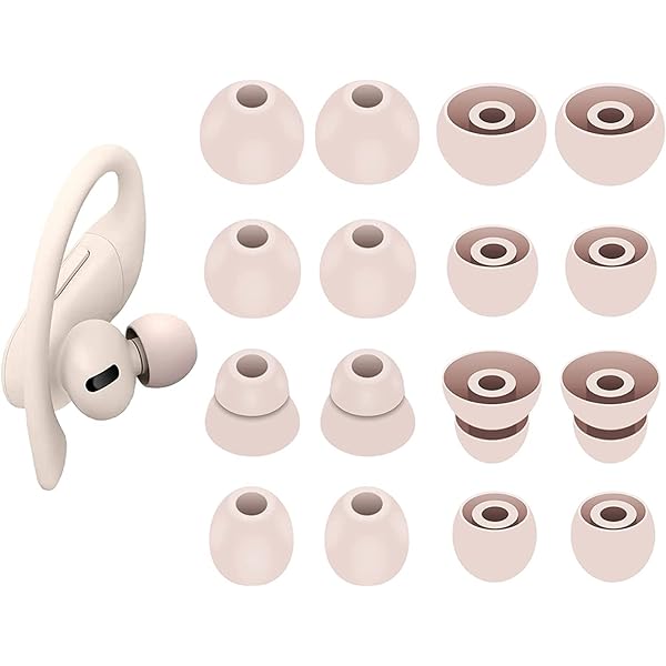 イヤーチップ Powerbeats Pro イヤホン用イヤーピース シリコン製 4サイズ 8ペア アイボリー 23