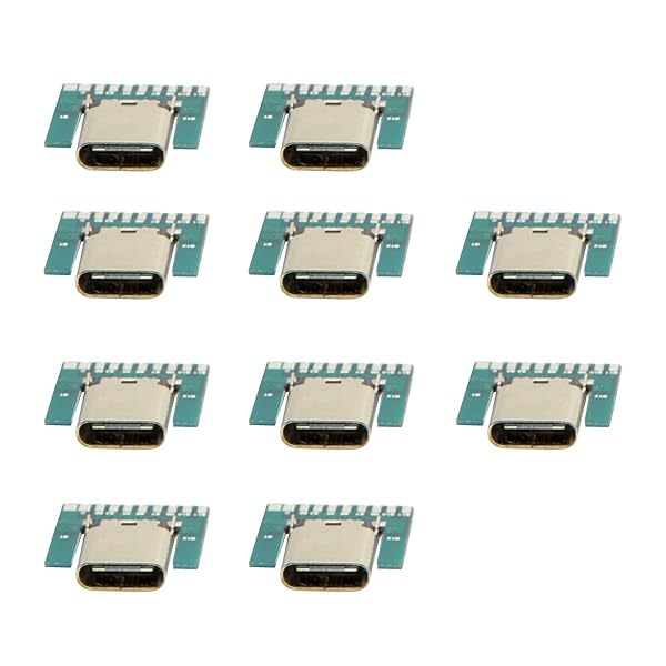 コネクタ 10個 USB-C レセプタクル DIY 24ピン USB 3.1 Type C メスソケットコネクタ SMTタイプ PCボード付き