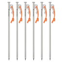 ペグ チタン製 チタンペグ 太いヘッド 20cm 25cm 30cm 2本/6本/8本/16本 軽量 高強度 反射材入りロープ付き耐食性 キャンプ テント/ター...