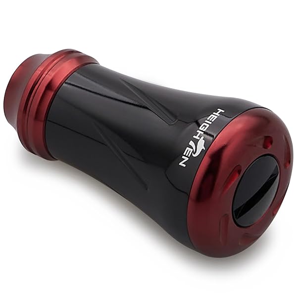 19mm リール ハンドル ノブ 6.8g シマノ ダイワ 通用 (Shimano Type A) (Daiwa Type S)用 New Pillar Series (ブラック＆レッド) (872)