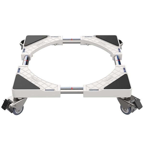 キャスター付き かさ上げ台 置き台 冷蔵庫 洗濯機パン 360°回転 目盛り付き 耐荷重:300kg 伸縮式 サイ..