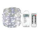 LEDイルミネーションライト ジュエリーライト 100球 10m 電池式 リモコン付 8パターン 点滅 点灯 タイマー機能 防水 防塵仕様 屋外 室内 ガーデン...