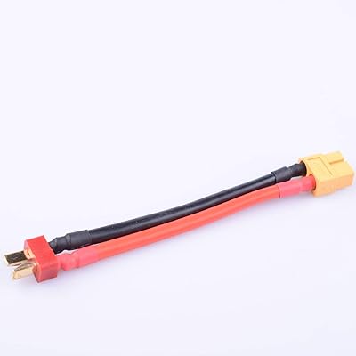 充電用コネクター 変換コード XT60メス/ T型2ピンオス 2個 2pcs XT60 Female connector to T male connector 12awg 100mm