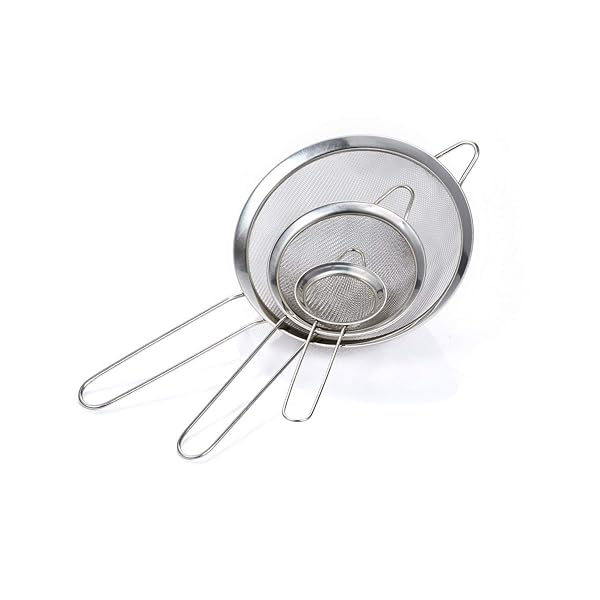 粉ふるい ストレーナー 製菓 ざる ステンレス製 網目1mm 直径7/12/18cm 3点セット