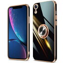 iPhone XR ケース リング iPhoneXR カバー 耐衝撃 アイフォンケース 全面保護 磁気カーマウントホルダー スタンド 柔らかい殻 車載ホルダー対応 薄型 軽量 TPU 簡潔なファッション (ブラック)