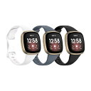 fitbit versa4/versa3/sense2/sense用バンド ベルト 細い帯 替えバンド TPU製 柔らかい 通気 耐久性 スポーツバンド アクセサリー (L ホワイト+グレーブルー+ブラック)