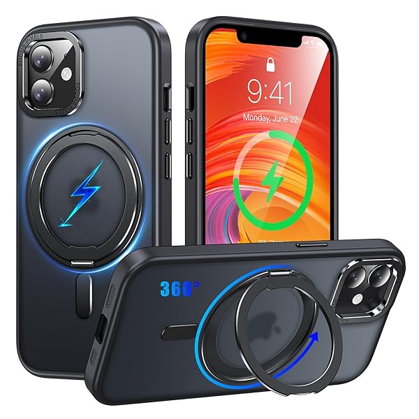 iPhone 11 適用 ケース Magsafe対応 アイフォン11 カバー 360°回転スタンド スマホケース アイホン 11 ..