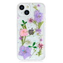iPhone15 ケース クリア かわいい 花柄 真花 ドライフラワー 薄型 軽量 透明 ソフト TPU 耐衝撃 お洒落 綺麗 美しい 本物の花 花びら キラキ...