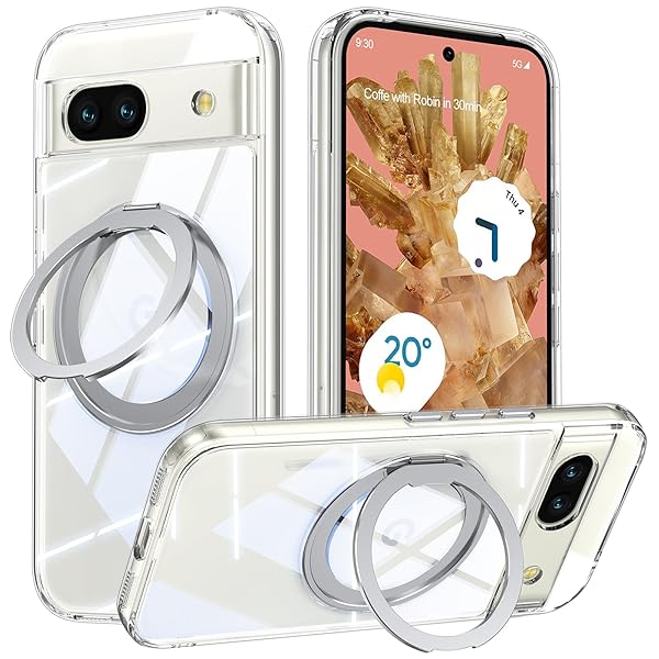 Pixel 8a 用 ケース Magsafe対応 Google ピクセル8a カバー 360°回転スタンド スマホケース 携帯ケース..