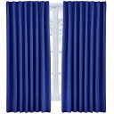 カーテン 1級遮光 幅100cm×丈135cm 2枚組 ロイヤルブルー 断熱 防寒 防音 省エネ 厚手 無地 おしゃれ 洗える 寝室 リビング用 (ロイヤルブルー, 幅100cm×丈135cm)
