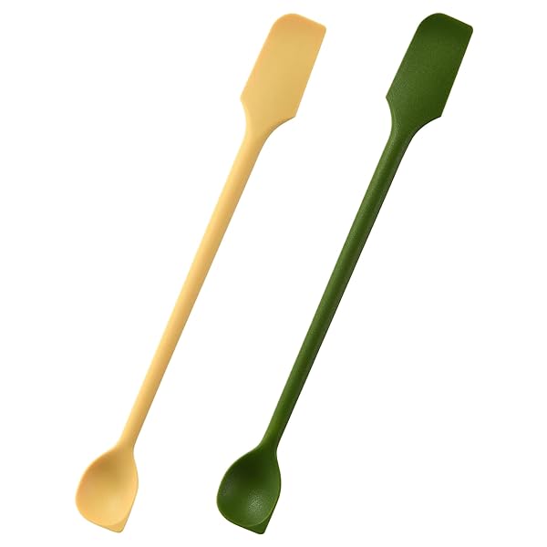 DELUXEFOX 両頭 シリコーンスプーン スパチュラ シリコン 2個入り 調理スプーン シリコンヘラ 多機能 ..