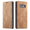 Samsung Galaxy S10e ケース 手帳型 PU 高級レザー マグネット カード収納 全面保護 薄型 耐衝撃 横置き Qi充電対応 おしゃれ 人気 ...
