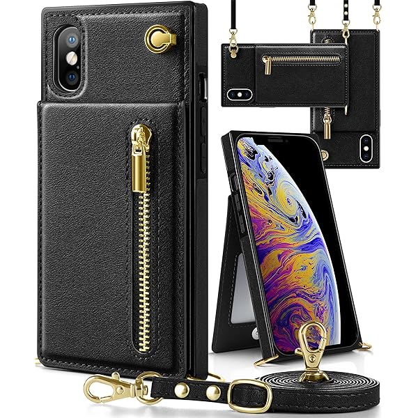 iphone XS Max ケース手帳型 iphone XS Maxスマホ ケース 財布型 iPhone XS Max適用 携帯ケース 肩掛け 首かけ 斜めがけ ショルダー アイフォンXS Max ケース手帳型 背面 カード収納 ストラップ付き 上下