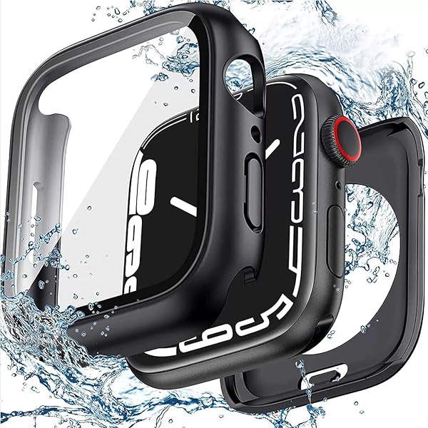 for Apple Watchケース 45mm 44mm 41mm 40mm 【3 in 1防水設計】 アップルウォッチ液晶保護フィルム+防水保護ケース+背面ケースの3 in 1デザイン Series 8/7/6/SE/5/4高タッチ感度 PC素材