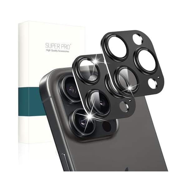 【日本旭硝子素材 + アルミ合金製】iPhone 15 Pro/iPhone 15 Pro Max 専用 カメラフィルム AR高透過率強化ガラス 一体型 耐衝撃...