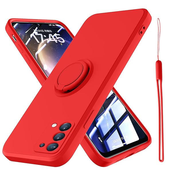 OPPO A74 5G 用 ケース A54 5G 用 ケース シリコン 薄型 リング付き 可愛い スリム ソフト カバー 耐衝撃 TPU ストラップホール 液体シリコン シンプル スマホケース 耐久性 スタンド機能 サラサラ 指紋防止 オッポ A74