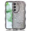 Samsung Galaxy s23 Plus ケース クリア キラキラ 星 かわいい tpuソフトケース 薄型 傷防止背面 滑り止め 指紋防止 美しい おしゃれ ストラップホール付き スマホケース ギャラクシーs23プラス 透明カバー (ブラック,