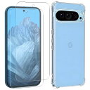 対応 Google Pixel 9 Pro ケース + フイルム (2枚入り) グーグルピクセル9 Pro ガラスフイルム 液晶保護フィルム 強化ガラス ラウン...