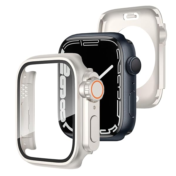 for Apple Watchケース 45mm/44mm/41mm/40mm 瞬時にApple Watch Ultra に変身する 防水 液晶保護フィルム+正面+背面の3 in 1デザイン 一体型 全面保護 液晶保護 防傷 耐衝撃 高透過率 （45m