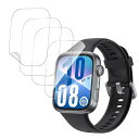 【4枚セット】For HUAWEI Watch Fit 4 フィルム ファーウェイ スマートウォッチ Fit4 用 保護フィルム 固定用キット付き 柔らかい TPU素材 クリア 高透過率 高感度タッチ 指紋防止 撥水 衝撃吸収 液晶保護