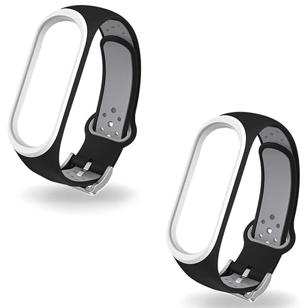 2個セット Xiaomi Mi Smart Band 4 替え 交換 バンド シャオミ ミ バンド4 専用 ベルト シリコン スマートウォッチ 交換用 (黒×灰)