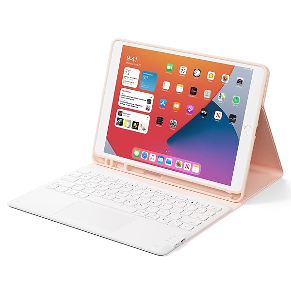 iPad 9世代 キーボード iPad 8世代 キーボード ケース タッチパッド付き ipad 10.2 キーボード ケースiPad7世代キーボード[2021/2020/2019モデル] BTキーボードカバー 脱着式 多角度調整 傷つけ防止 耐久性
