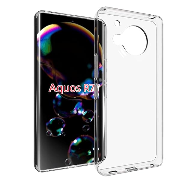 AQUOS R7 ケース クリア SH-52C 対応 クリアシリコンケース 薄型 柔軟 透明 TPU保護カバー 衝撃吸収 黄変しにくい 【ストラップホール付き】...