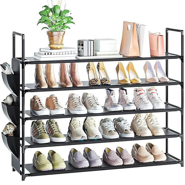 シューズラック 5段 16-20足 下駄箱 省スペース オーガナイザー 玄関収納 シューズボックス 靴入れ 収..