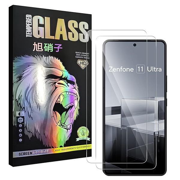 対応 Zenfone 11 Ultra ガラスフイルム 【2枚セット- AGC旭硝子 - 高 品質】 zenfone11 ultra フイルム 液晶 保護フィルム 強化ガラス ケース 【 日本旭硝子素材採用 硬度9H 耐衝撃 飛散防止 超薄 厚さ0.