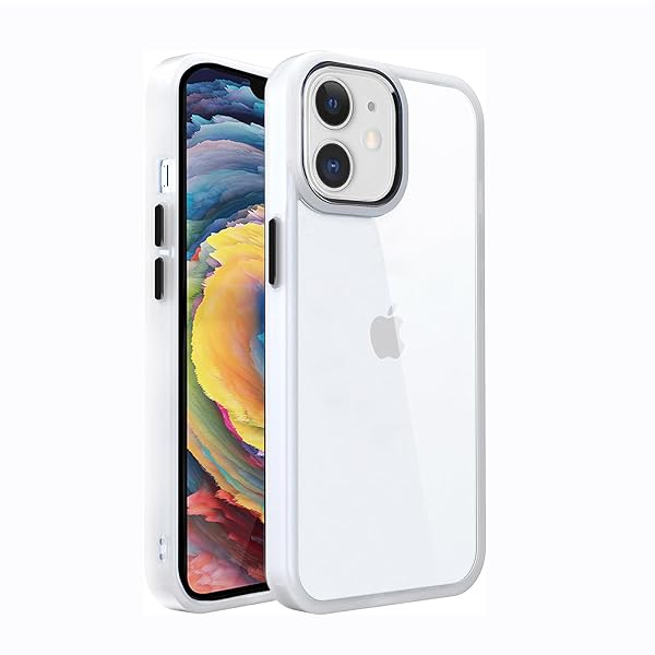 iPhone 11 用 ケース カバー 背面クリア 耐衝撃 滑り止め 指紋防止 米軍MIL規格 黄変防止 ストラップホール付き ワイヤレス充電対応 スマホケース あいふぉん 11 ケース アイフォン 11 (白, iPhone11 用)