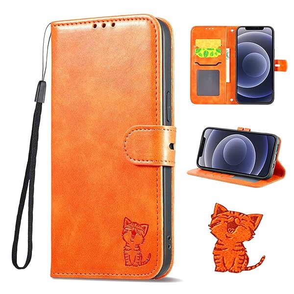 OPPO Reno11 A ケース 手帳型 おっぽレノ11a手帳ケース oppo reno11aケース reno11aスマホケース case 笑顔猫ちゃん ストラップ付き カード入れ スタンド機能 (OPPO Reno11 A対応 6.7inch)