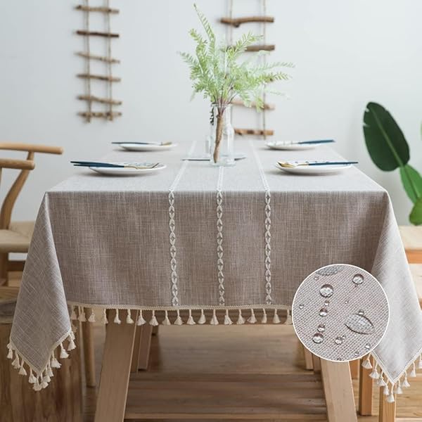 テーブルクロス おしゃれ 撥水加工 北欧 テーブルカバー リネン 撥水 お手入れ簡単 汚れ防止 厚手 ダイ..