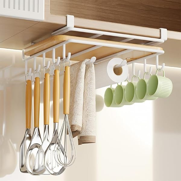 吊り下げラック 戸棚 多機能ラック まな板スタンド ふきん収納可能 戸棚下ラック 調理器具収納 スペー..