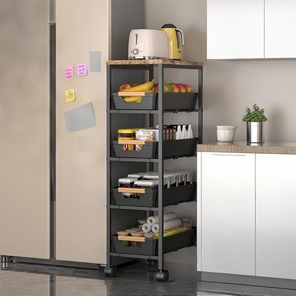 キッチンワゴン スライド式 32cm 隙間収納 スリムワゴン キャスター付き キッチン 収納 天板付き 洗面..