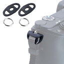 丸リング リングカバー 丸リングフックと保護パッド システムコネクター ストラップアダプター 2個セット ブラック