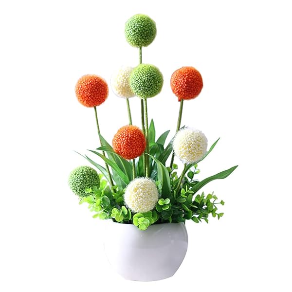 造花 インテリア おしゃれ 北欧雑貨 花瓶付き フェイクフラワー アリウム 花瓶一本と花束一束 入り マルチカラ