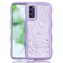 Galaxy s20 ケース SC-51A SCG01 クリア キラキラ 星 かわいい tpuソフトケース 薄型 傷防止背面 滑り止め 指紋防止 美しい おしゃれ ストラップホール付き スマホケース ギャラクシーs20 透明カバー (パープル, Ga