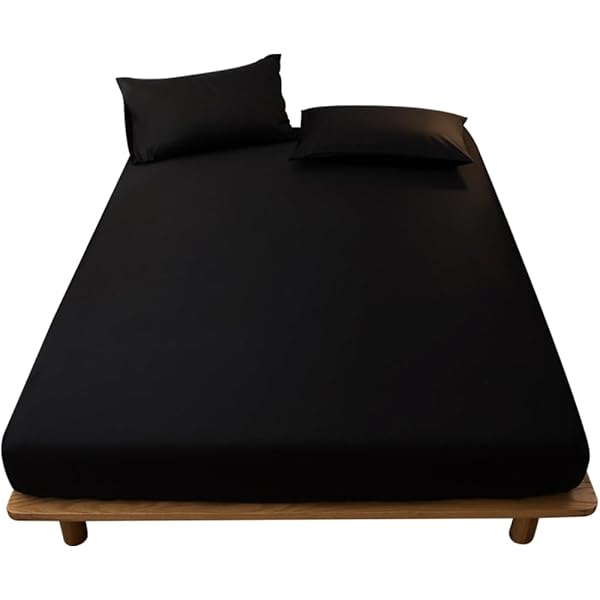 ボックスシーツ 吸水速乾 シーツ ベッドカバー マットレスカバー 抗菌・防臭 （シングル・100×200cm ブラック）厚さ5 cm～30 cmのマットレスに適しています