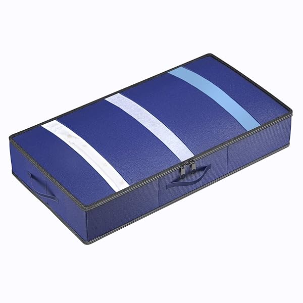 ベッド下収納 - 大容量 ベッド下収納バッグ ファブリックアンダーベッドオーガナイザー クリアウィンドウ フォラブル衣類ストレージビン オーガナイザー ブランケ...