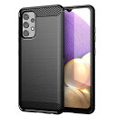 Galaxy A32 5G /SCG08 用の スマホケース au galaxy a32 5g 用の ケース カバー ケース 炭素繊維カバー (素材/TPU) 指紋防止 滑り止め 薄型 軽量 耐衝撃 簡易脱着 ソフトケース カラー:黒
