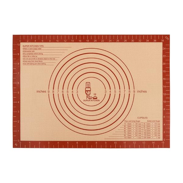 クッキングシート オーブンシートクッキングマット 製菓マット 食品級シシリコンマット キッチン パン/クッキー/ピザ ベーキングマット 電子レンジ 対応 耐熱 プレースマット (赤，42×30cm)