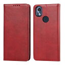 あんしんスマホ ky-51b ケース 手帳型 KY51B ケース 耐衝撃 スマホケース ky51b ケース 収納 京セラ 耐久性 耐摩擦 マグネット式 レザー カバー -ヴィンテージ レッド
