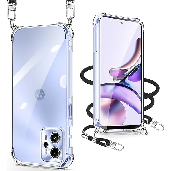 クリア Motorola Moto g13 ケース ショルダー Motorola Moto g23 ケース ストラップ付き モトローラ モト G13 4G カバー モトローラ G23 4G スマホケース 耐衝撃 TPU 肩掛け 斜めかけ 縄掛けケース