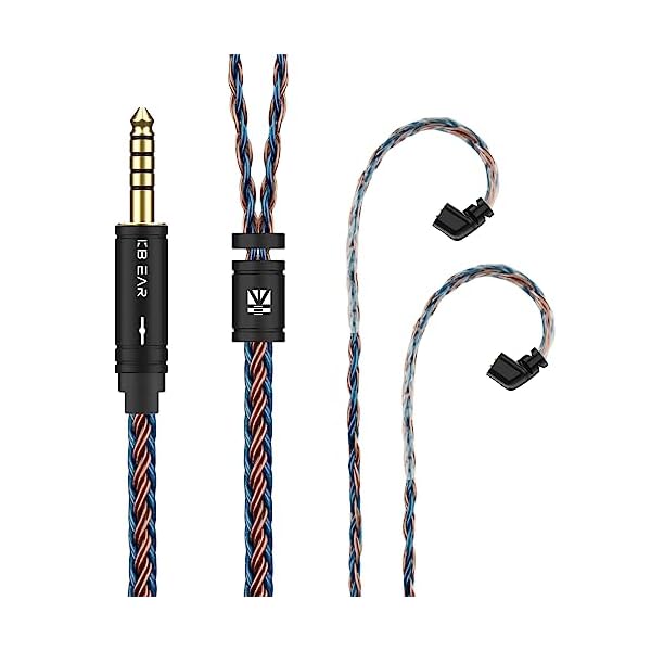 イヤモニ アップグレードケーブル QDC 4.4mm KBEAR ST16 KBX4992 5N単結晶銅銀メッキ 16芯 ヘッドフォ..