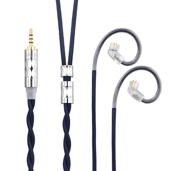 イヤフォン ケーブル QDC 2.5mm KBEAR ST5 4N純銀+4N無酸素銅混合 2芯 イヤホン リケーブル バランス ..